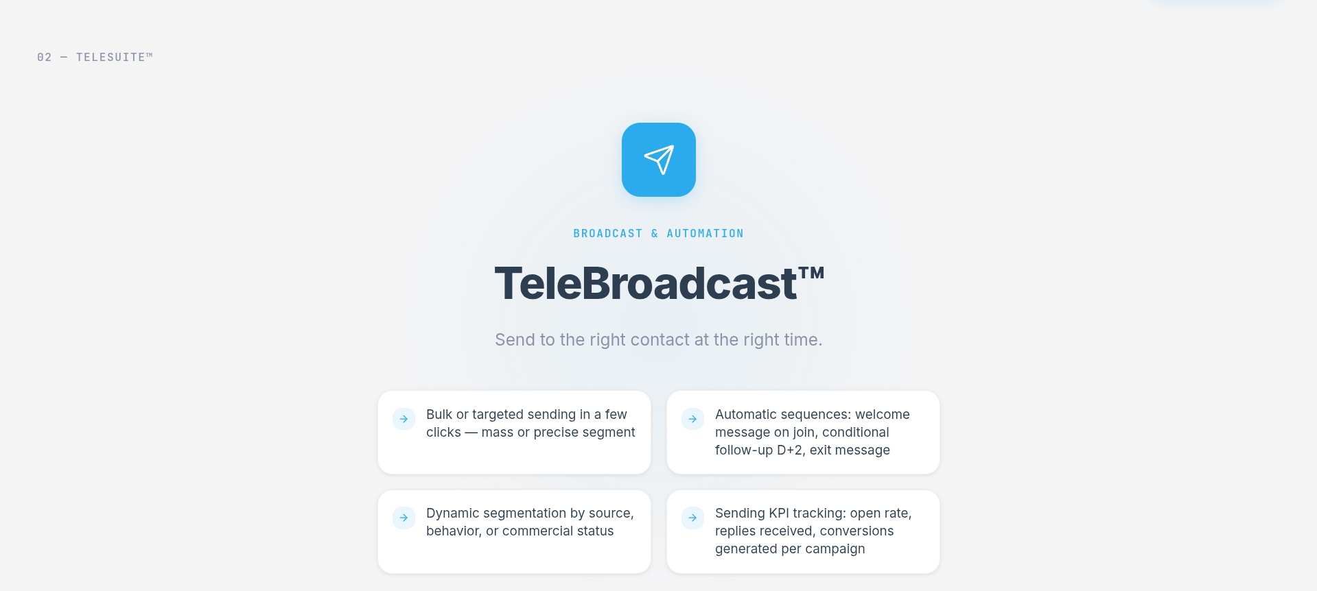 TeleBroadcast™ interface